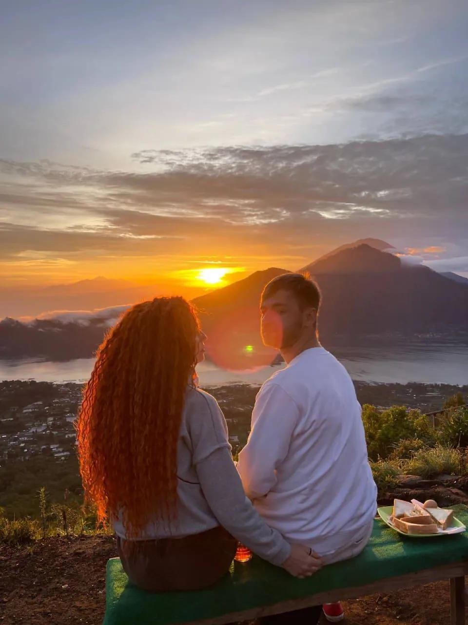 Sunrise over Mount Batur volcano in Bali